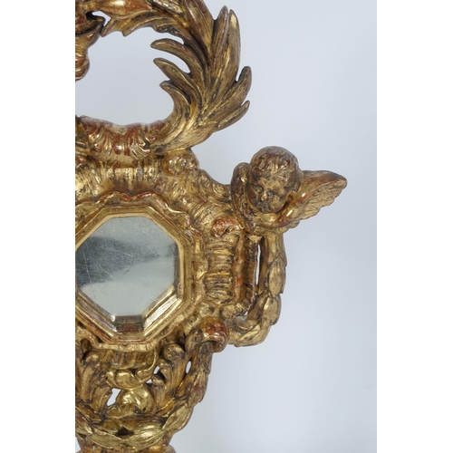 378 - PAIR OF CARVED GILTWOOD MIRRORS