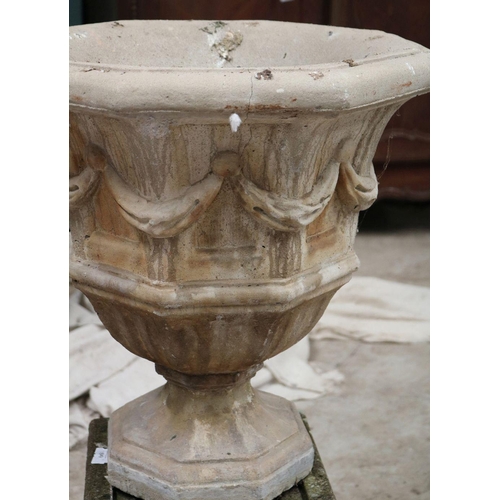 392 - LARGE MOLDED STONE JARDINIERE