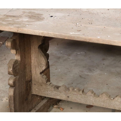 417 - 19TH-CENTURY OAK KITCHEN TABLE