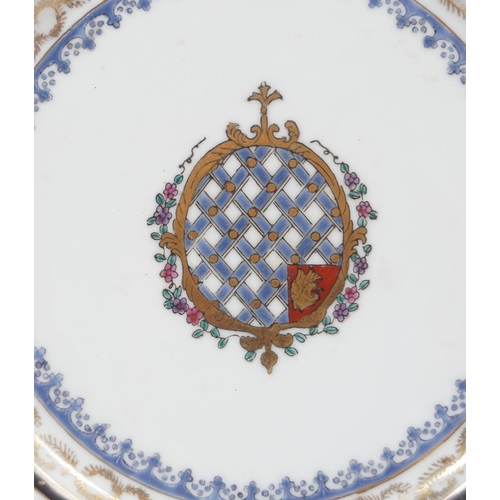 439 - PAIR OF ARMORIAL PORCELAIN PLATES