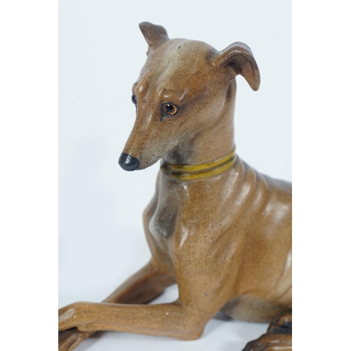 461 - SCULPTURE OF A SEATED WHIPPET