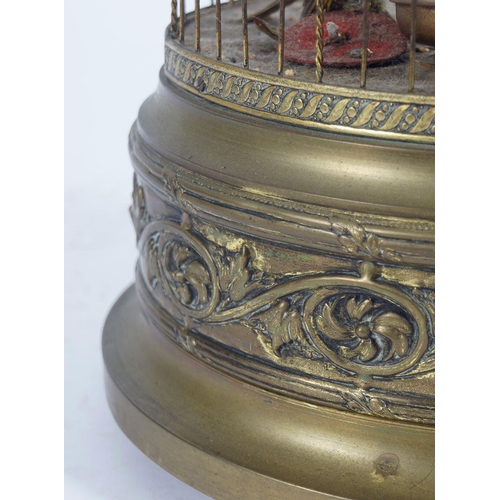 471 - LARGE 19TH-CENTURY GILDED BRASS BIRD CAGE