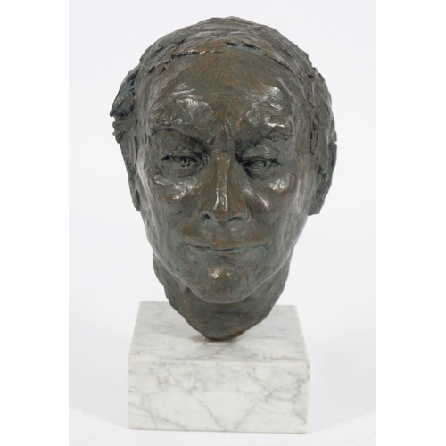 476 - BRONZE LIBRARY BUST: HEAD OF A MAN