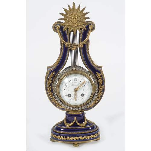 483 - 19TH-CENTURY PORCELAIN AND ORMOLU CLOCK