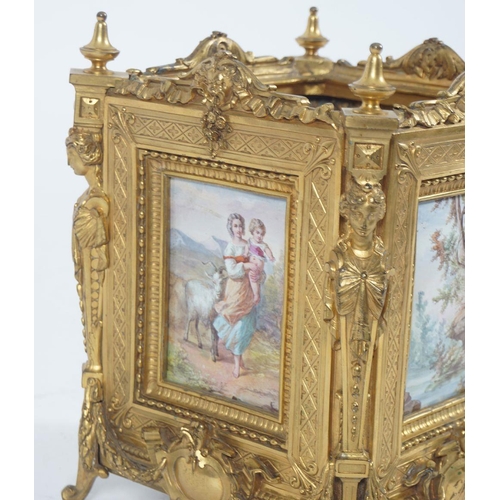 484 - 19TH-CENTURY PORCELAIN AND ORMOLU JARDINIERE