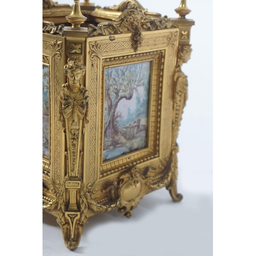 484 - 19TH-CENTURY PORCELAIN AND ORMOLU JARDINIERE