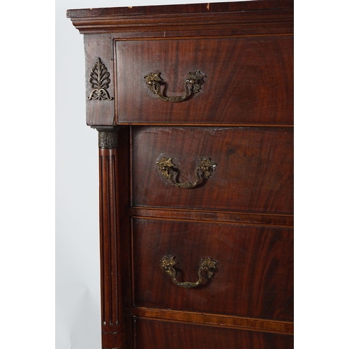 489 - FRENCH EMPIRE PERIOD MAHOGANY TALLBOY