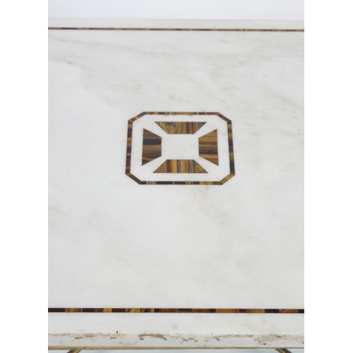 498 - NEO-CLASSICAL STATUARY WHITE MARBLE LOW TABLE