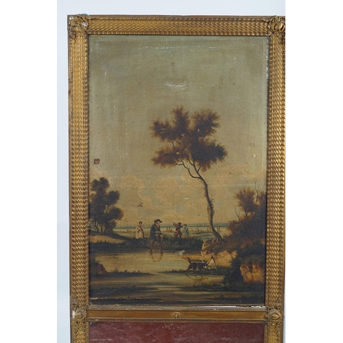 499 - 18TH-CENTURY FRENCH GILT FRAMED TRUMEAU