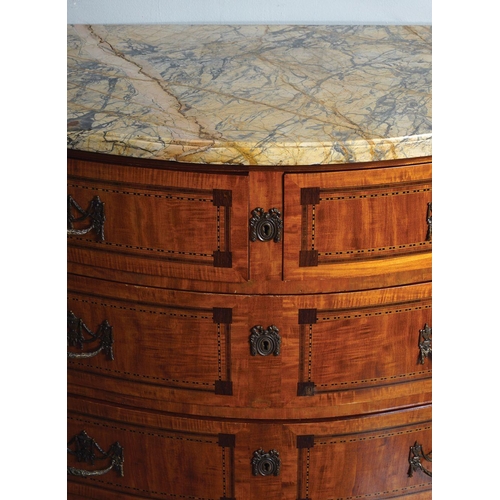 502 - LOUIS XV STYLE SATINWOOD & INLAID COMMODE