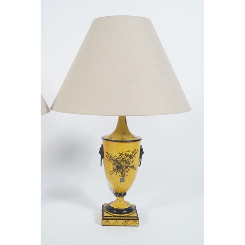 509 - PAIR OF TOLEWARE TABLE LAMPS