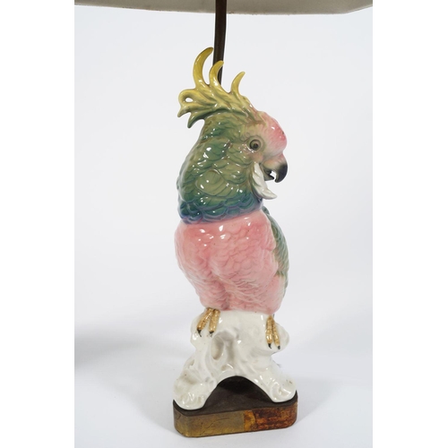 524 - PAIR OF PARAKEET STEMMED TABLE LAMPS