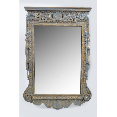 549 - IRISH 18TH-CENTURY CARVED PARCEL GILT MIRROR