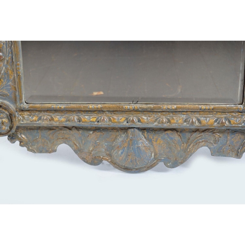 549 - IRISH 18TH-CENTURY CARVED PARCEL GILT MIRROR