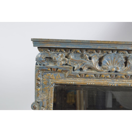 549 - IRISH 18TH-CENTURY CARVED PARCEL GILT MIRROR