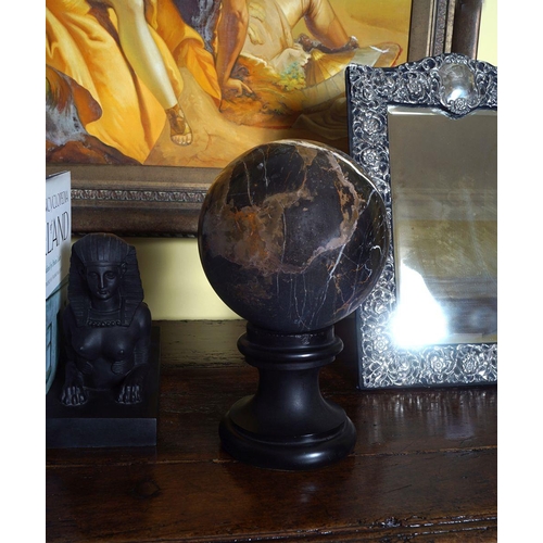 56 - GRAND TOUR GRAINED BRECCIA MARBLE LIBRARY SPHERE