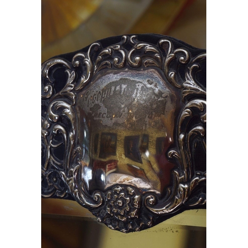 57 - 19TH-CENTURY LARGE SILVER FRAME VANITY MIRROR