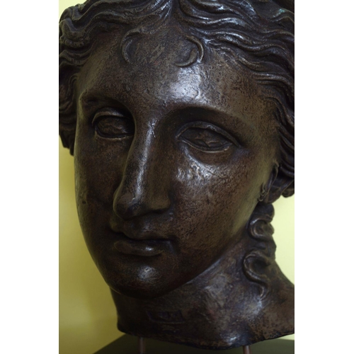 64 - TERRACOTTA SCULPTURE; HEAD OF APHRODITE