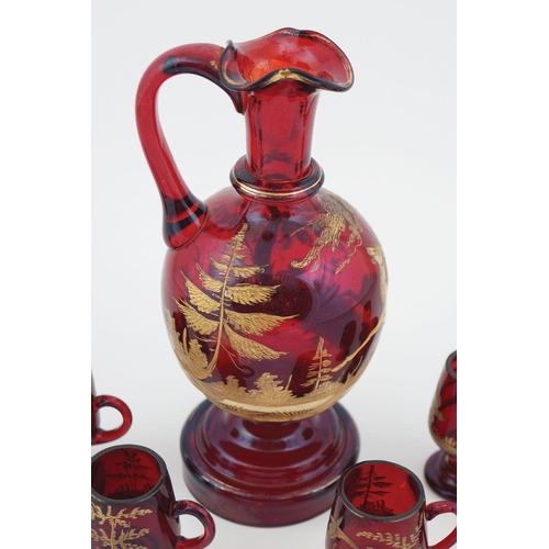 689 - 19TH-CENTURY BOHEMIAN GLASS LIQUEUR DECANTER