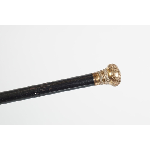 692 - 19TH-CENTURY EBONY WALKING STICK