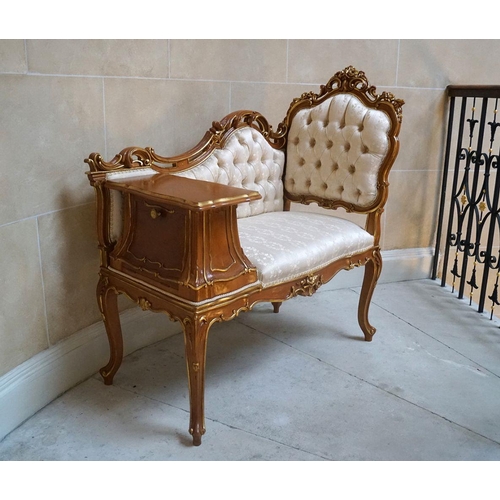 70 - CARVED PARCEL GILT BANQUETTE