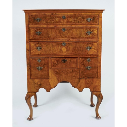 119 - EDWARDIAN BURR WALNUT TALLBOY