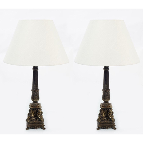 130 - PAIR OF CORINTHIAN COLUMNED TABLE LAMPS