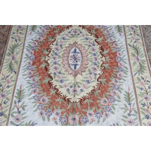 30 - KASHMIRI SILK CREWEL WORK RUG