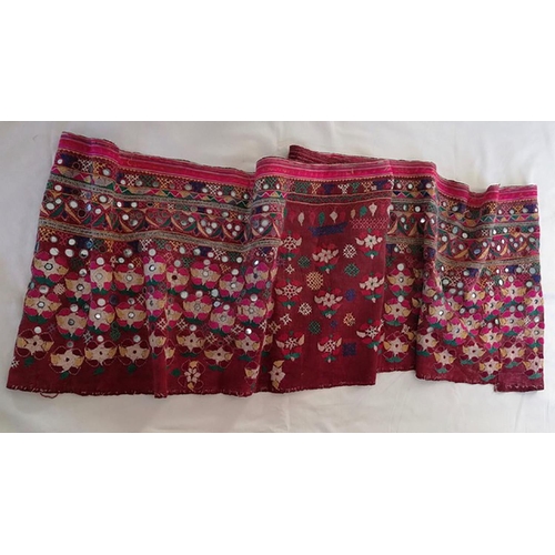 35 - ANTIQUE RAJASTHANI GHAGRA  MIRROR WORK PANEL