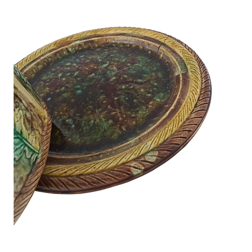 49 - 19TH-CENTURY MAJOLICA CHEESE DISH