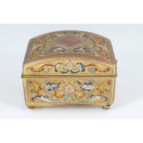 64 - 19TH-CENTURY ORMOLU & CHAMPLEVÉ ENAMELLED CASKET