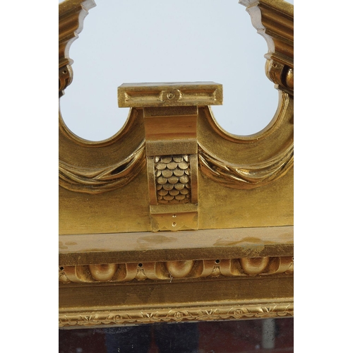 86 - LARGE 19TH-CENTURY GILT FRAMED OVER MANTLE MIRROR