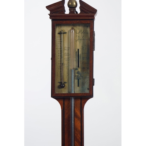 1 - GEORGE III MAHOGANY CASED STICK BAROMETER
