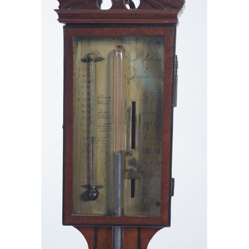 1 - GEORGE III MAHOGANY CASED STICK BAROMETER