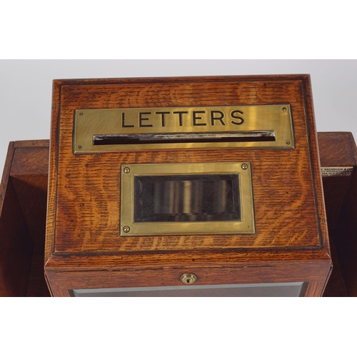 10 - 19TH-CENTURY OAK BRASS BOUND LETTER BOX