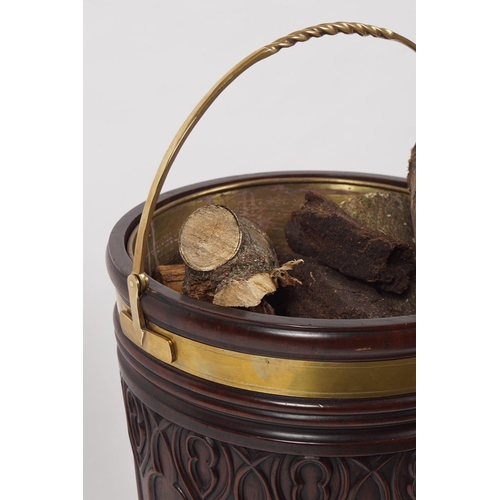 11 - LARGE MAHOGANY PEAT BUCKET