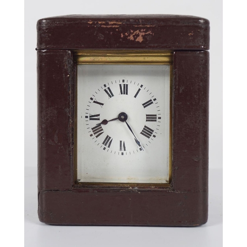 127 - FRENCH BRASS CASED CARRIAGE CLOCK
