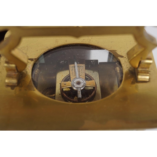 127 - FRENCH BRASS CASED CARRIAGE CLOCK