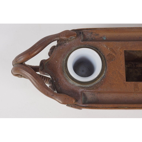 129 - REGENCY BRONZE PEN & INK STAND