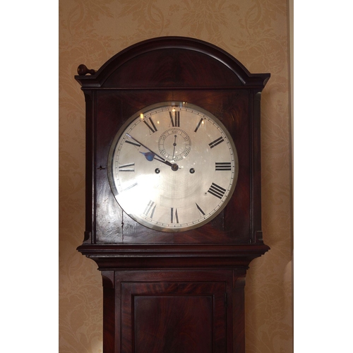 13 - 19TH-CENTURY MAHOGANY LONG CASE CLOCK