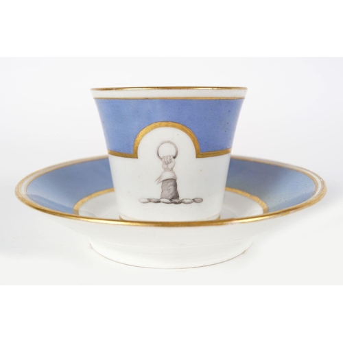 139 - 18TH-CENTURY PORCELAIN PARCEL GILT CUP AND SAUCER