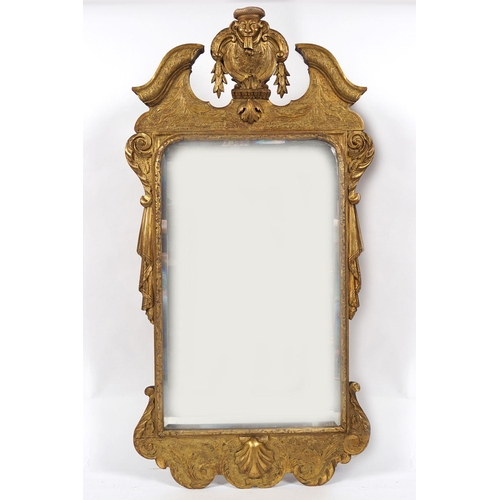 143 - 18TH-CENTURY IRISH CARVED GILT FRAMED MIRROR