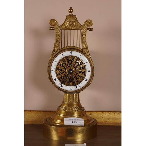 155 - FRENCH EMPIRE ORMOLU PILLAR CLOCK