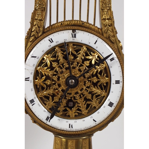 155 - FRENCH EMPIRE ORMOLU PILLAR CLOCK
