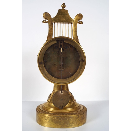 155 - FRENCH EMPIRE ORMOLU PILLAR CLOCK