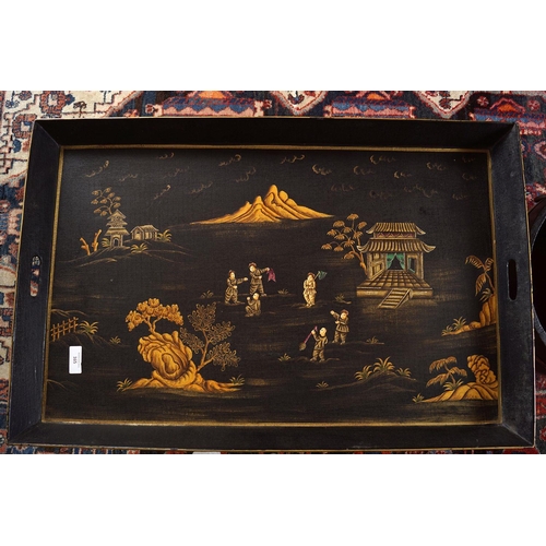 165 - DESIGNER TOLEWARE TRAY ON STAND