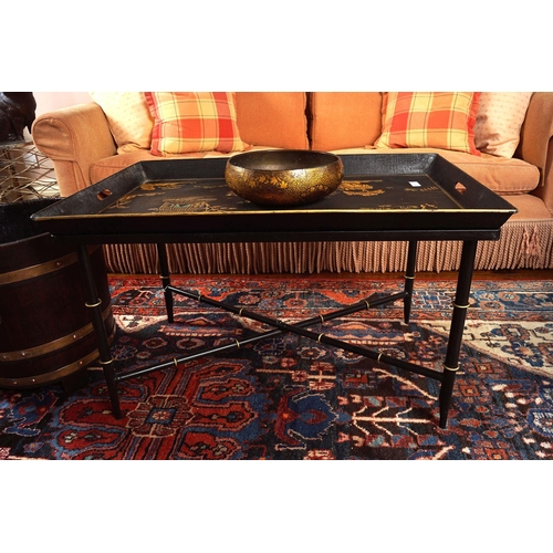 165 - DESIGNER TOLEWARE TRAY ON STAND