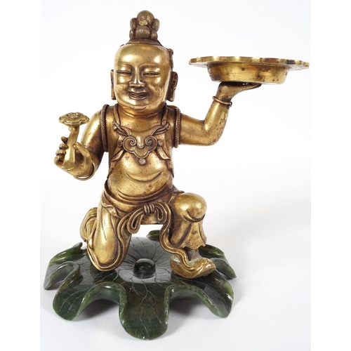 172 - CHINESE QING GILT BRONZE FIGURE