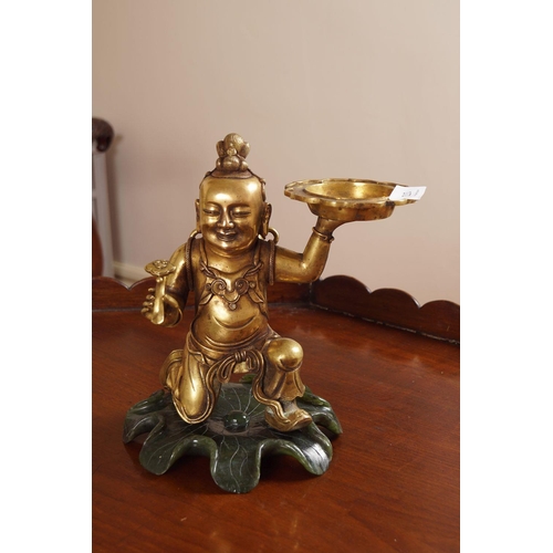 172 - CHINESE QING GILT BRONZE FIGURE