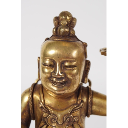 172 - CHINESE QING GILT BRONZE FIGURE